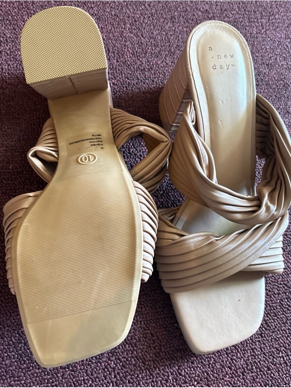 a new day Tan Braided Knot Slide Sandals for Women